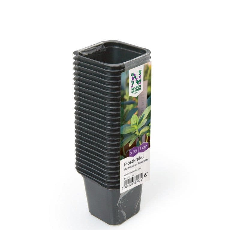 Plastkruka 7 cm fyrkantig, 25 st HD