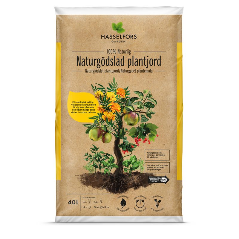 Hasselfors naturgödslad plantjord 40 liter, 51st, Helpall