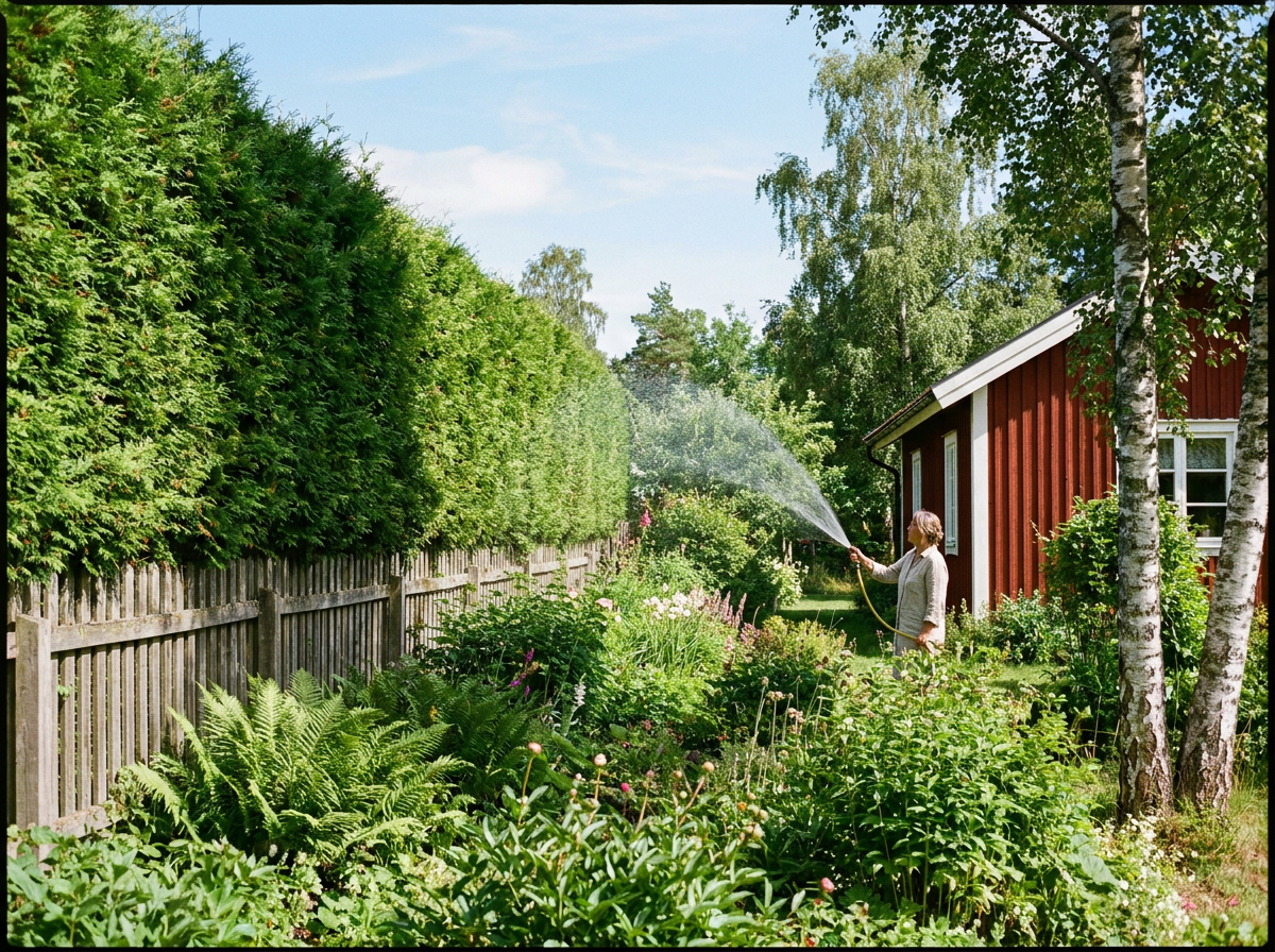 Rätt vattning av häckväxter under sommaren