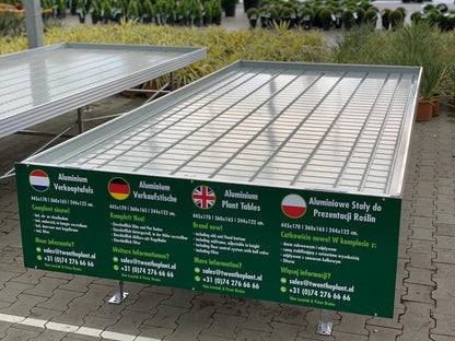 Presentationsbord i aluminium (Stort) 445 x 170 cm