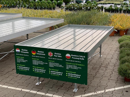 Försäljnings- och presentationsbord i aluminium (litet) 244 x 122 cm