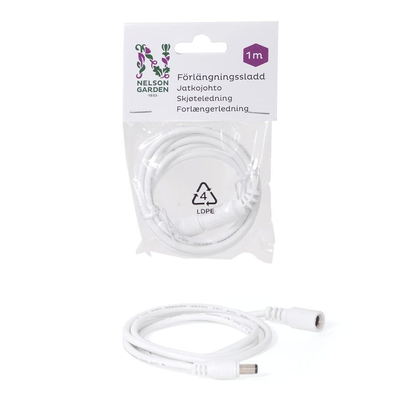 Växtbel förlängningssladd DCØ6,3mm 1m