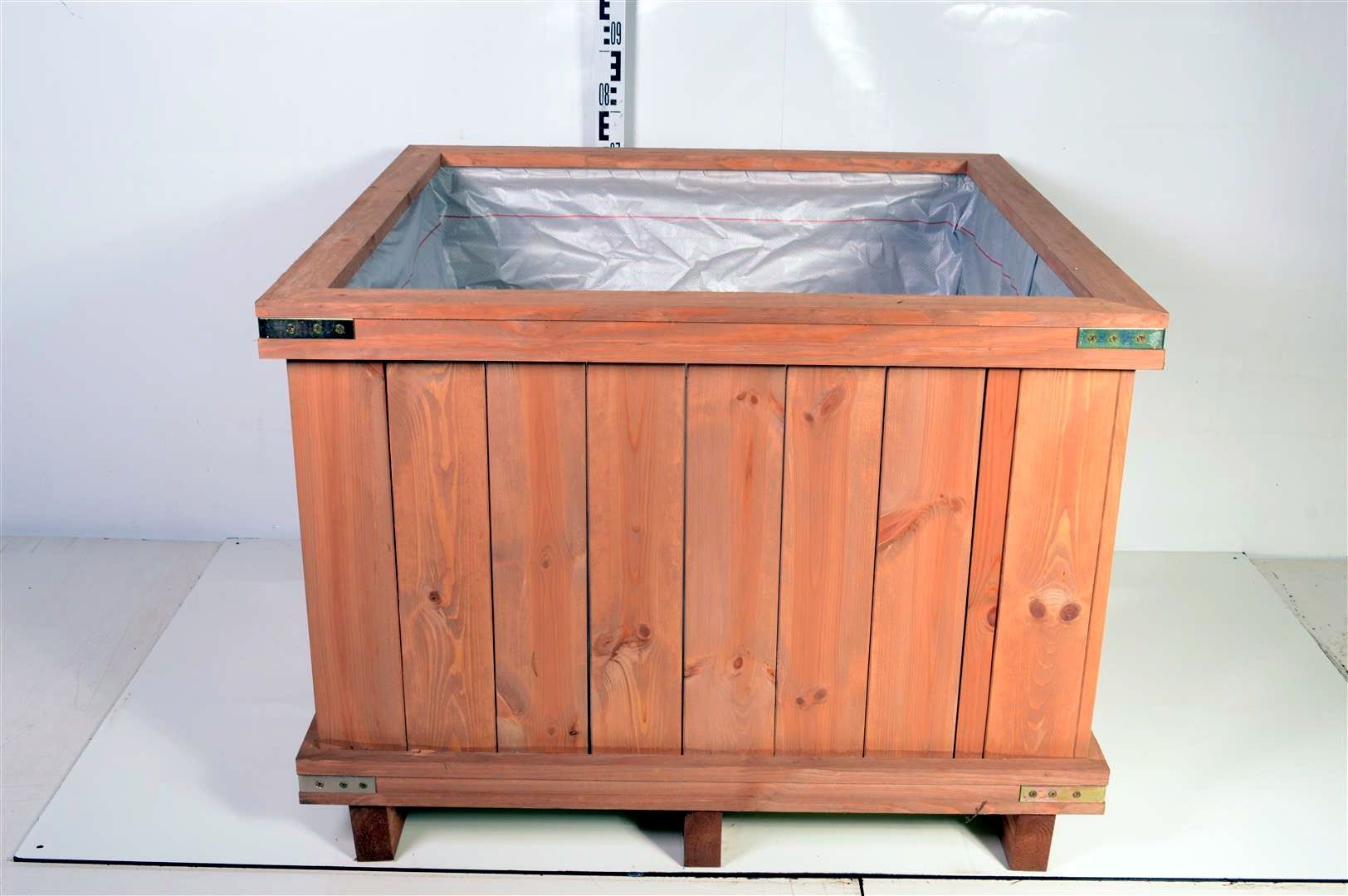 HoutenBloembak/HolzKubel/Wood.Cont. - 100X100X65 SQUARE