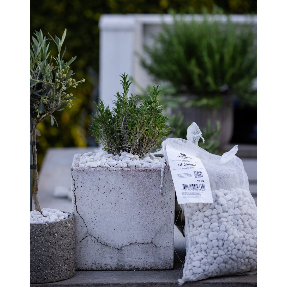 Dekorsten Vit Dolomit 10-20mm, 500kg, 50st, Halvpall