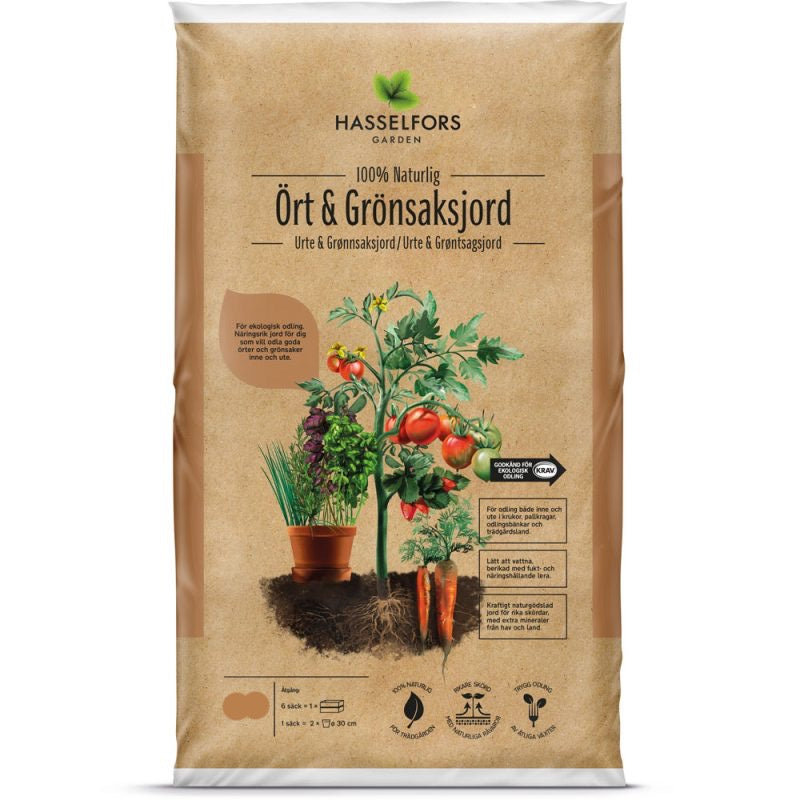 Hasselfors ört &amp; grönsaksjord, 15 liter