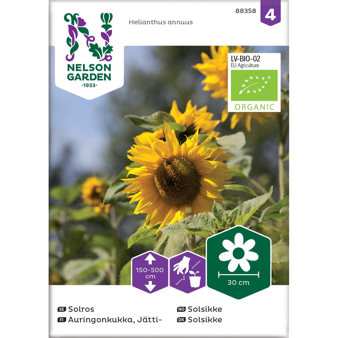 Solros Jätte- hög gul Organic