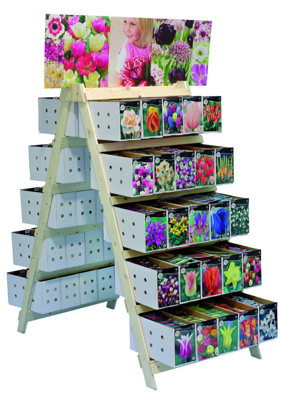 Display rack 2-sidig stående – Vit – 70 x 120 x 150 cm