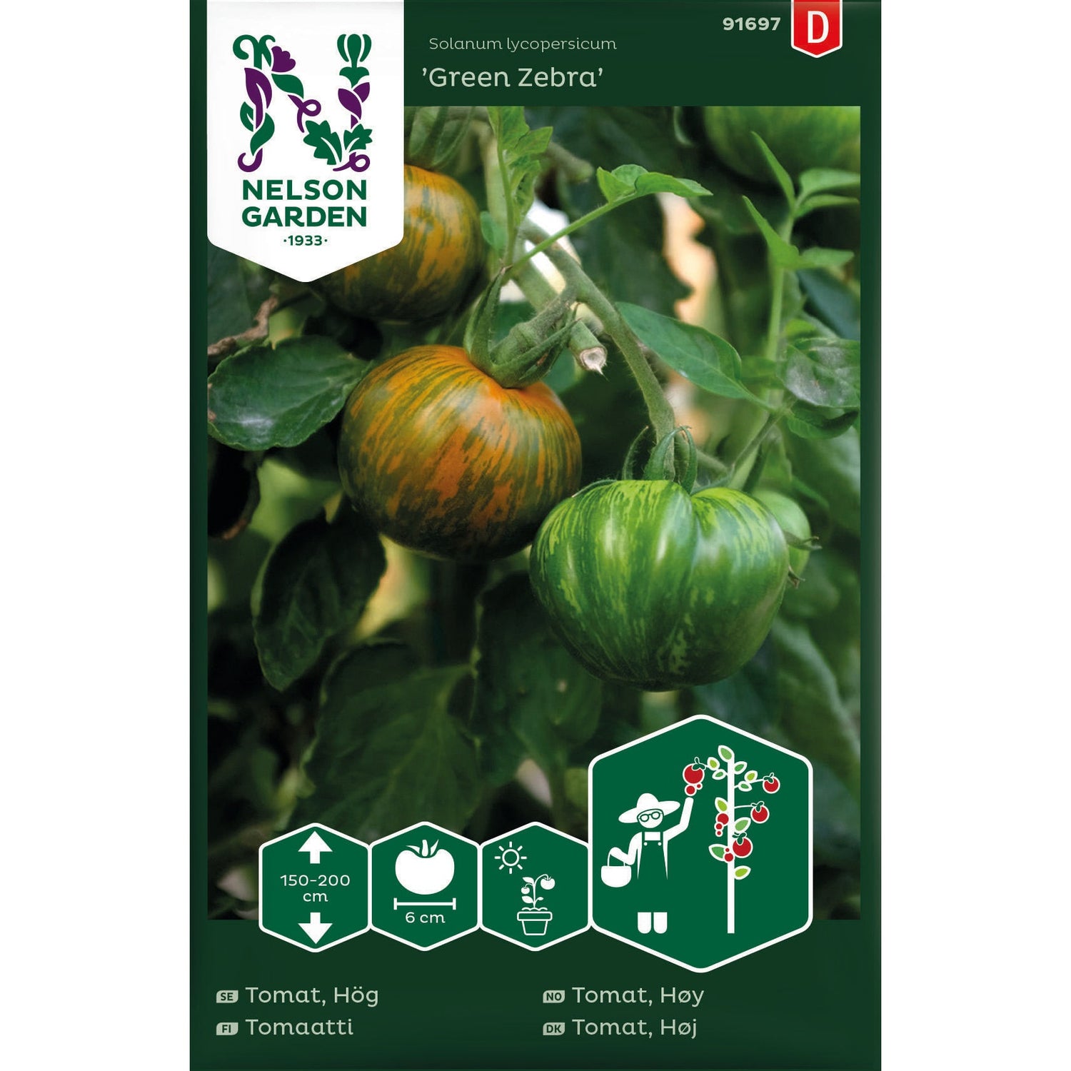 Tomat Hög Green Zebra