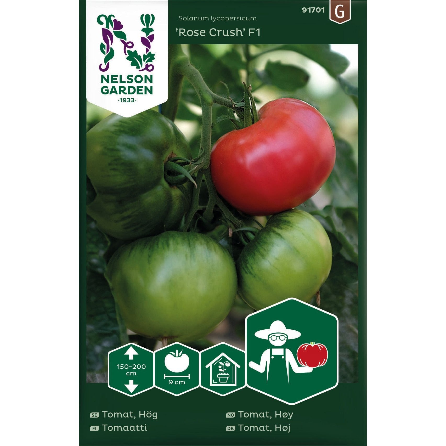 Tomat Hög Rose Crush F1