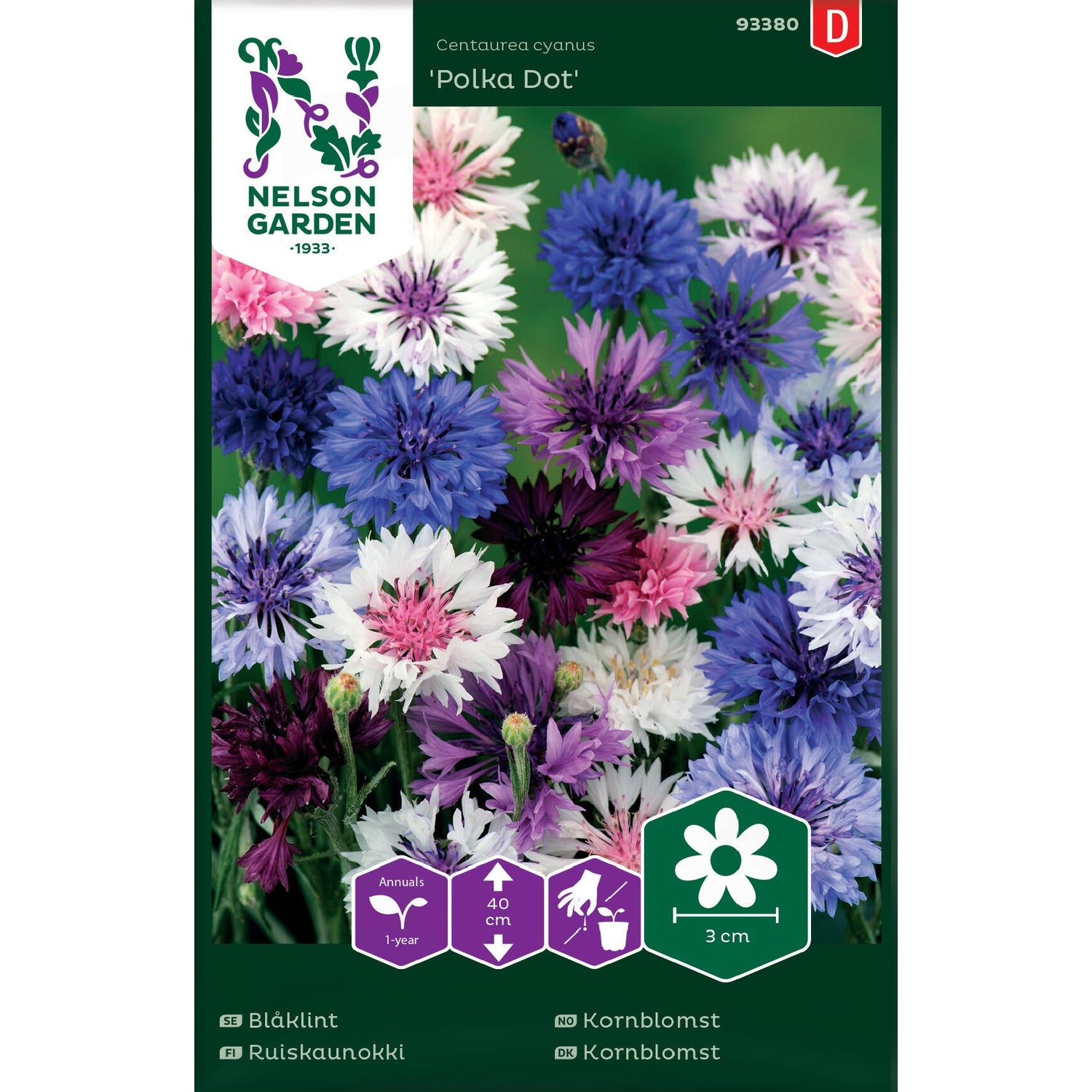 Blåklint Polka Dot låg bl färger