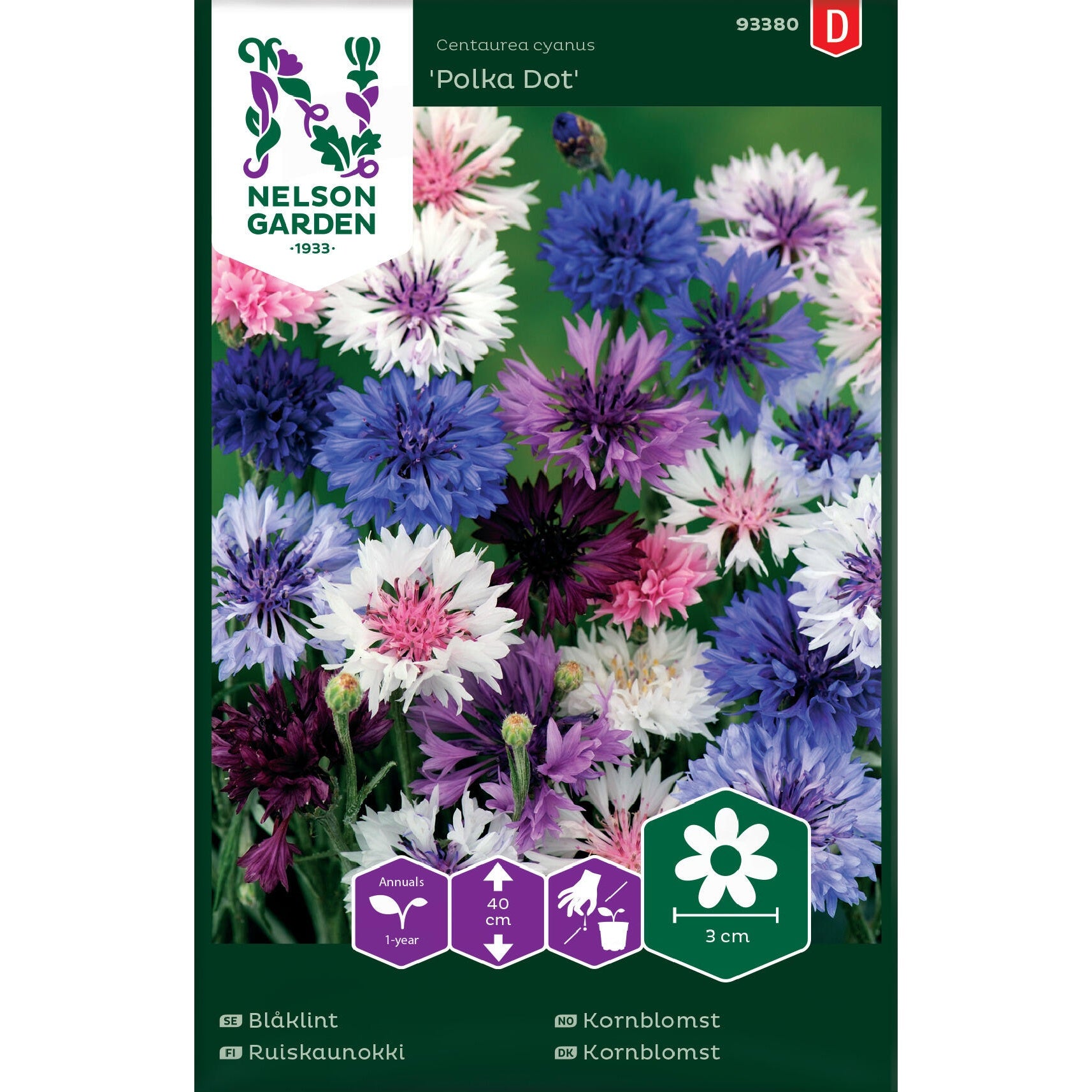 Blåklint Polka Dot låg bl färger