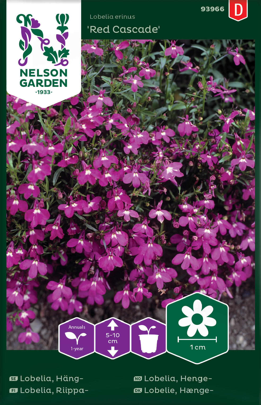 Lobelia Häng- Red Cascade