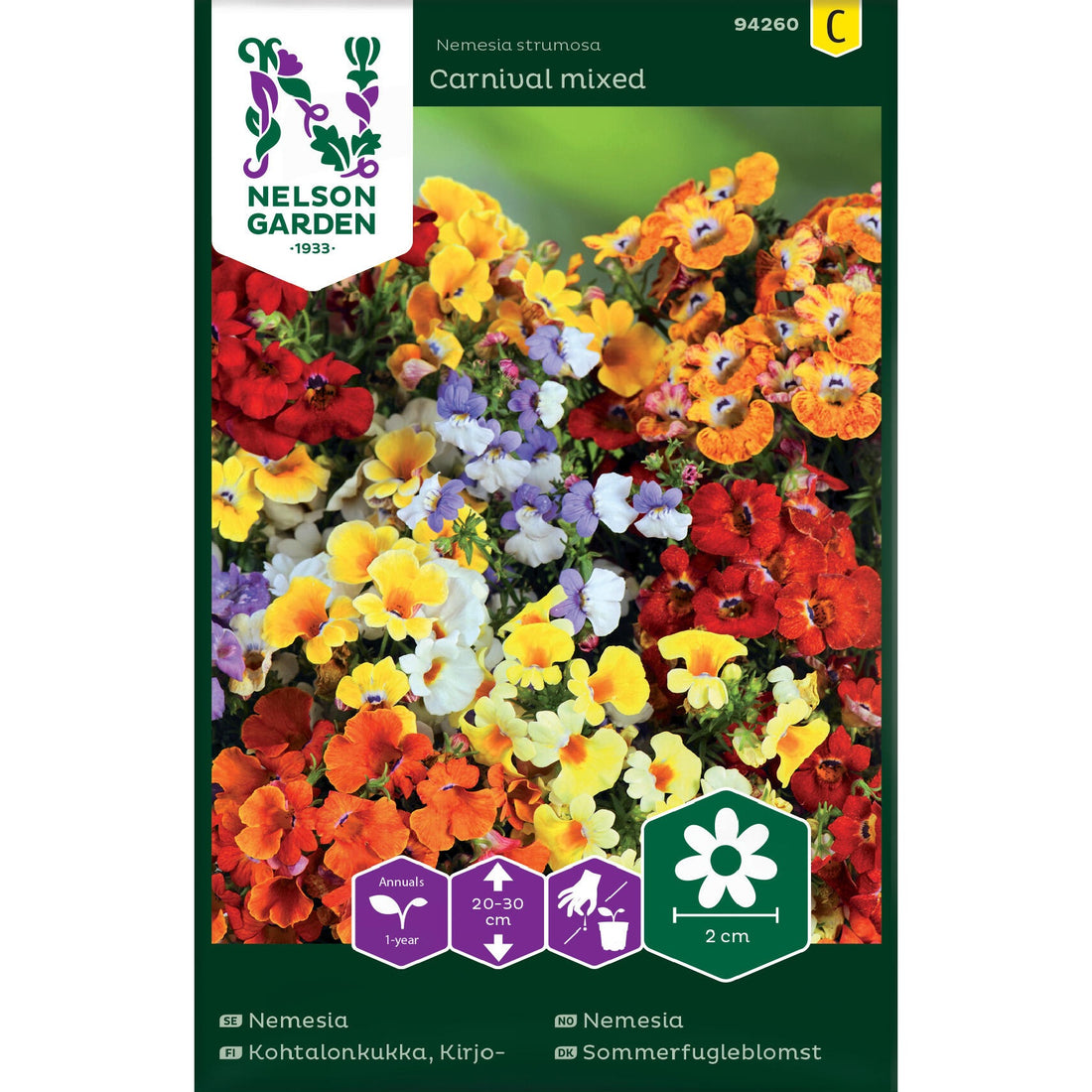 Nemesia Carnival bl färger