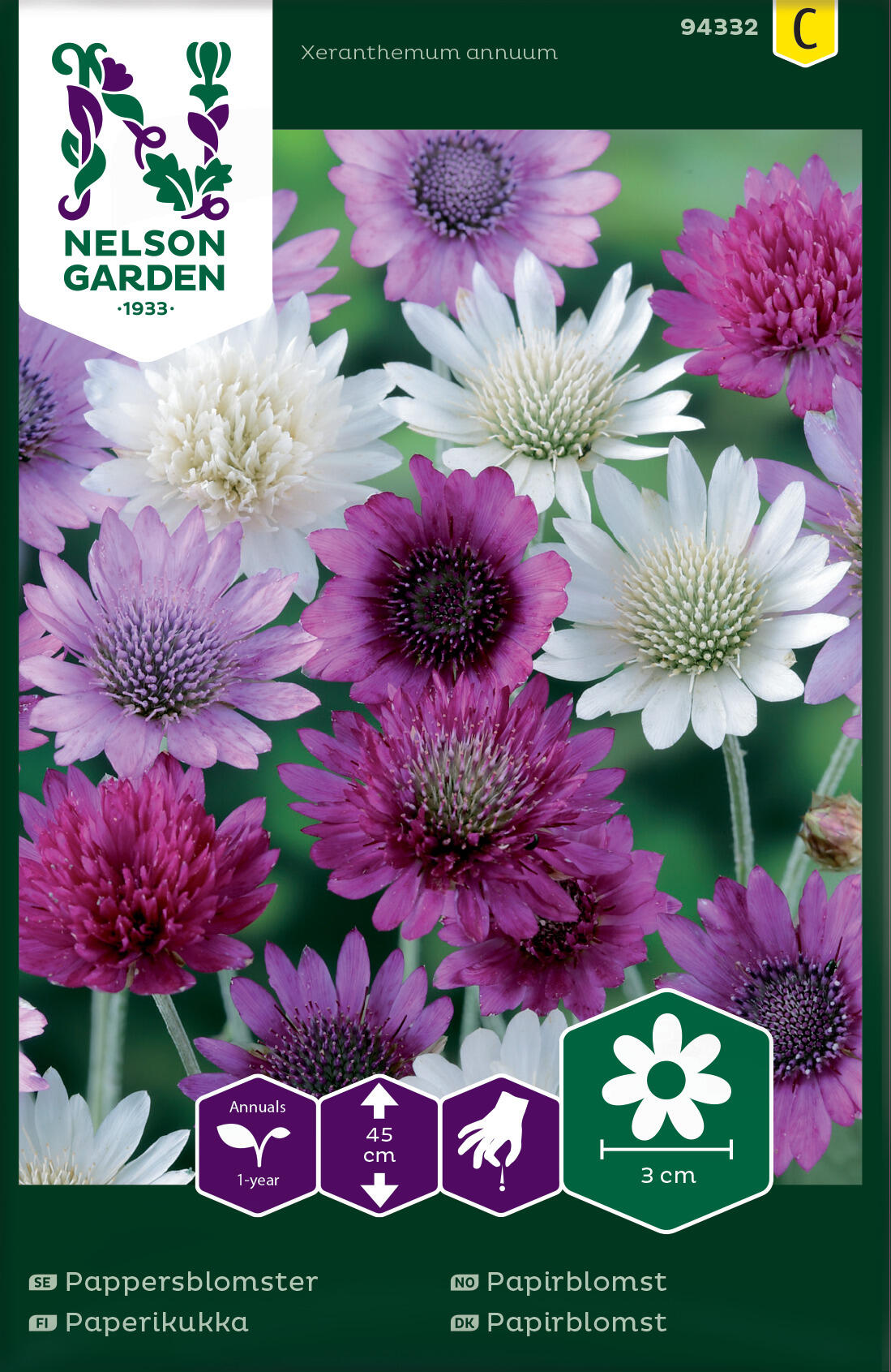 Pappersblomster bl färger