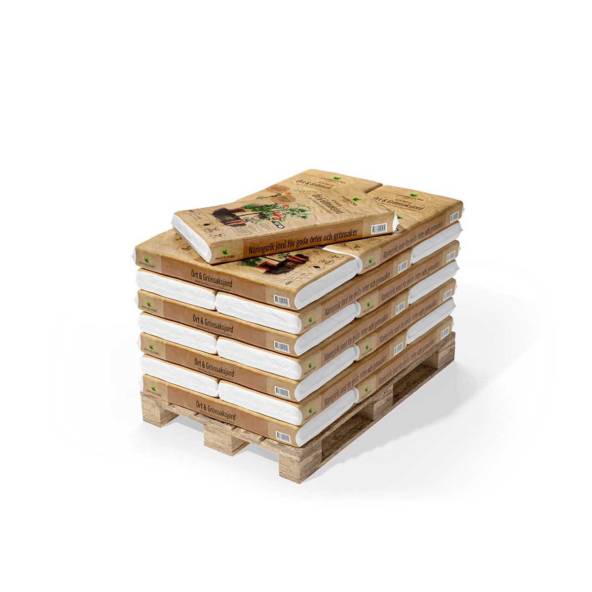 Hasselfors ört & grönsaksjord, 40 liter, 24st, Halvpall