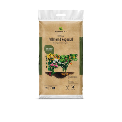 Hasselfors kogödsel pelleterad, 15 liter, 36st, Halvpall