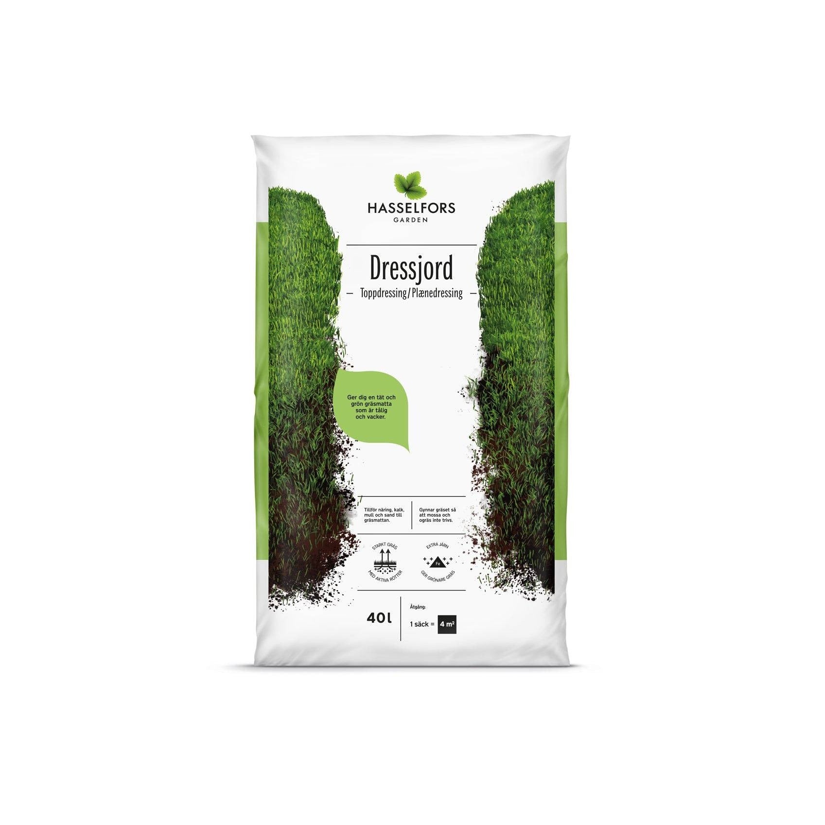 Hasselfors Dressjord för gräsmattor - Specialblandad topdressing för vacker och tät gräsmatta