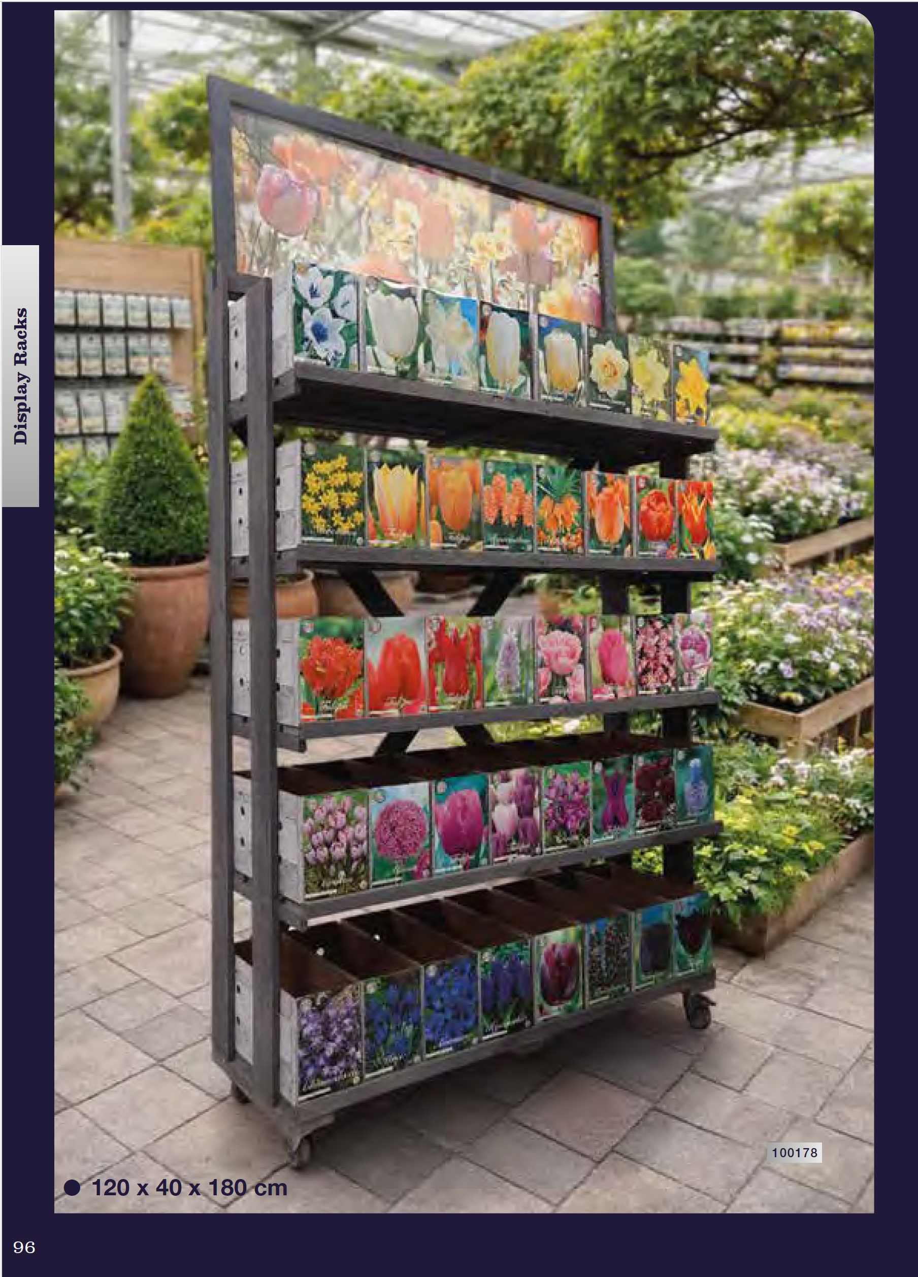 Display rack – Grå – 120 x 40 x 180 cm