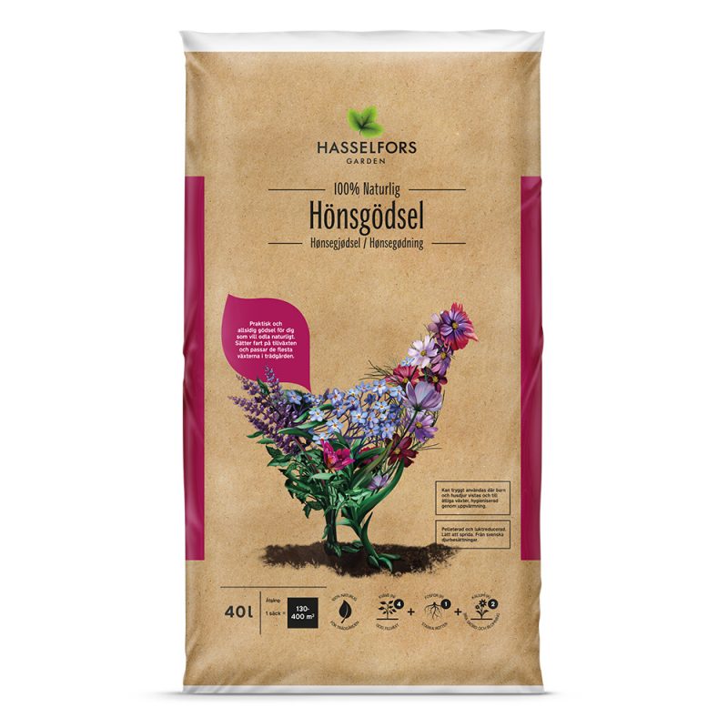Hasselfors Hönsgödsel, 40 liter, 36st, Helpall