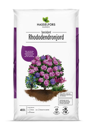 Hasselfors Rohdodendron jord, 15 liter, 51 stk, Halv palle