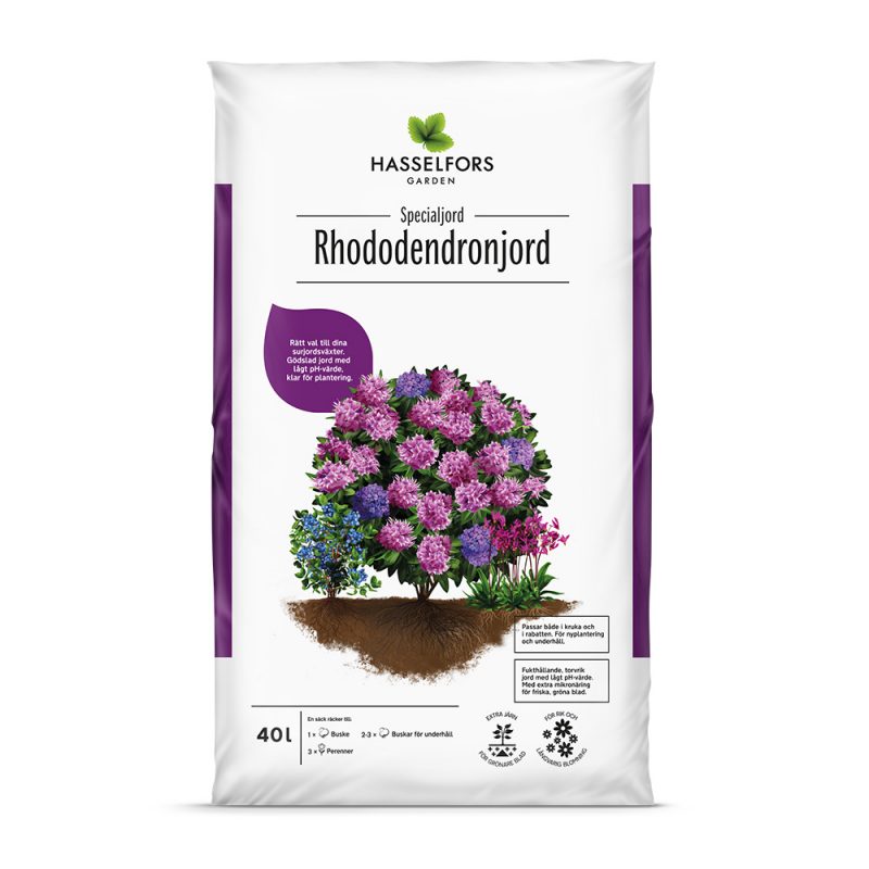 Hasselfors Rohdodendronjord, 15 liter, 51st, Halvpall