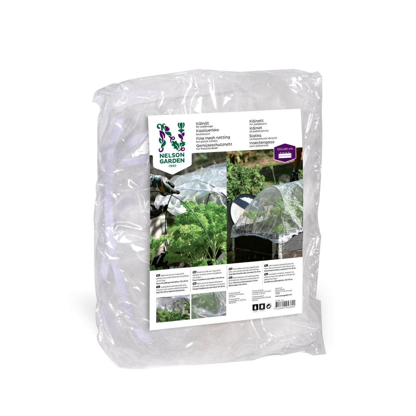 Kålnät pallkragebåge 30g/m2 120x80cm