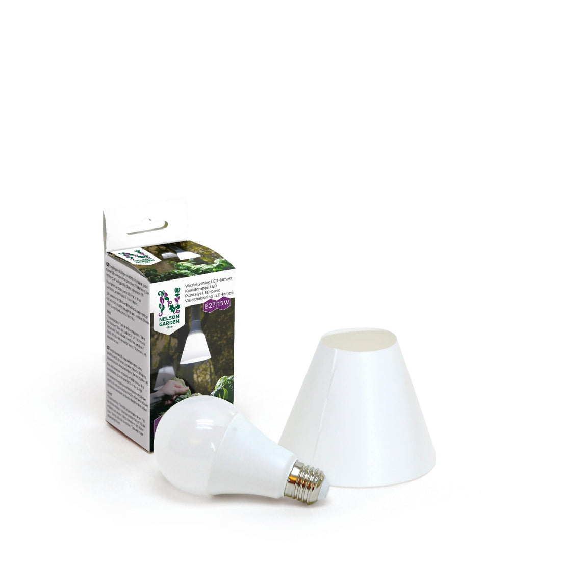 Växtbelysning LED-lampa 15W med skärm