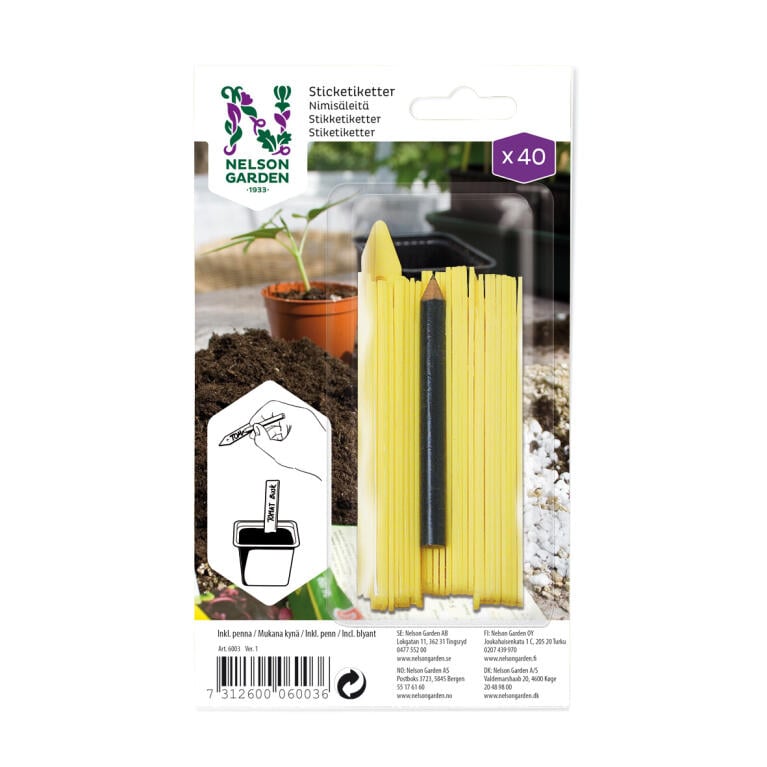 STICKETIKETT plast m penna 40 st