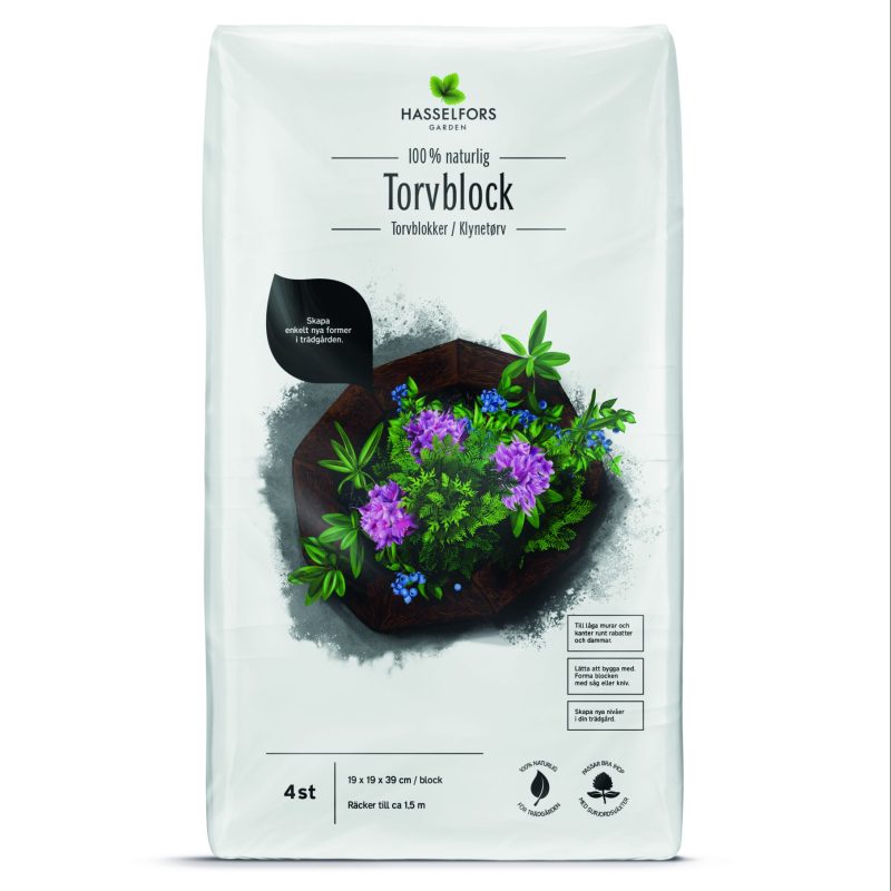 Hasselfors torvblock, block, 24st, Helpall