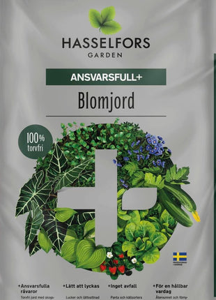 Hasselfors Ansvarsfull + Torvfri Blomjord 10 liter, 66st, Halvpall