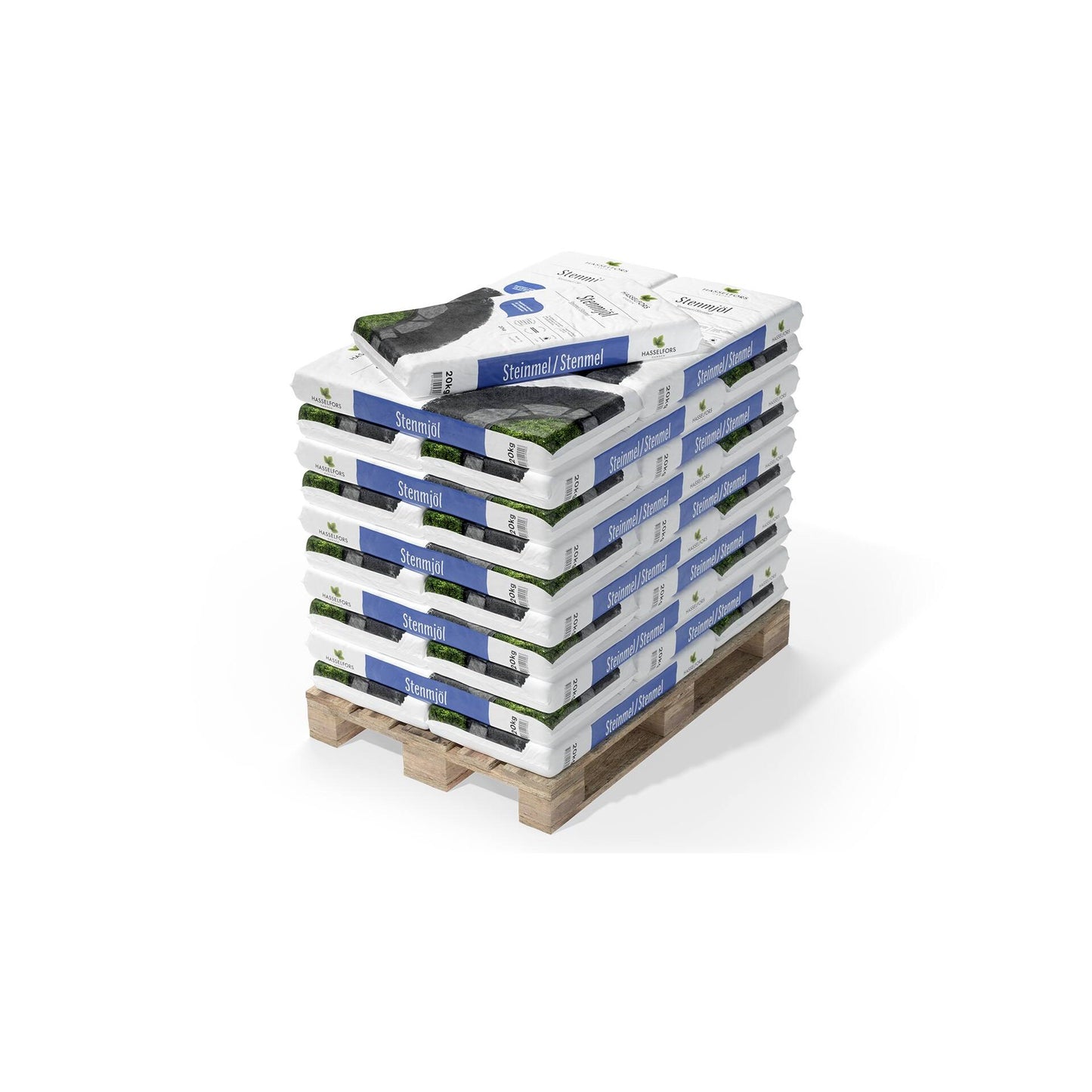 Hasselfors stenmjöl mörkgrå, 20kg, 42st, Helpall