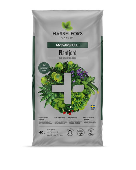 Hasselfors Ansvarlig + Plantejord med Biochar 40 liter, 51 stk, Helpall