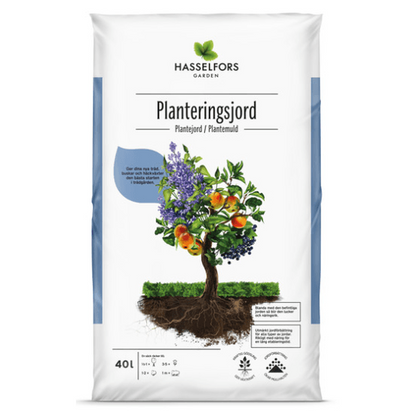 Hasselfors planteringsjord, 40 liter, 54st, Helpall