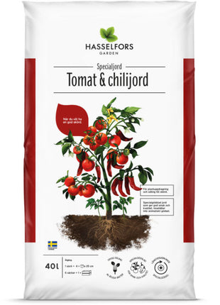 Hasselfors tomat & chillijord, 40 liter, 48st, Helpall